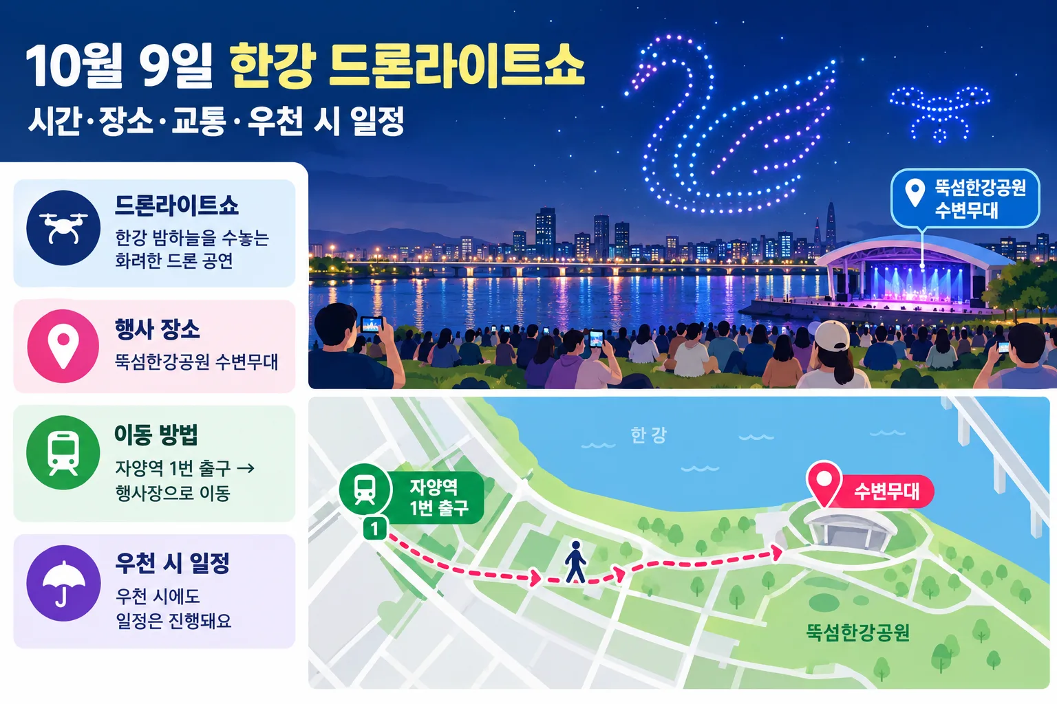 10월 9일 한강 드론라이트쇼 핵심 정보