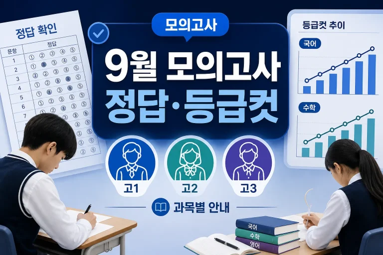 2026년 9월 모의고사 정답·등급컷 대표 이미지