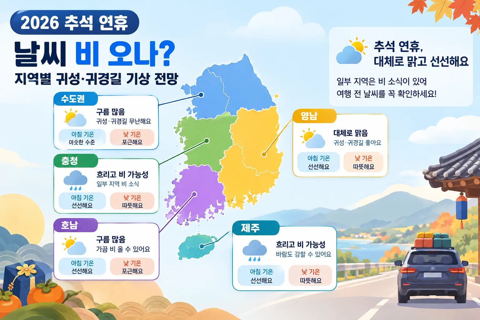2026 추석 연휴 날씨 핵심 정보