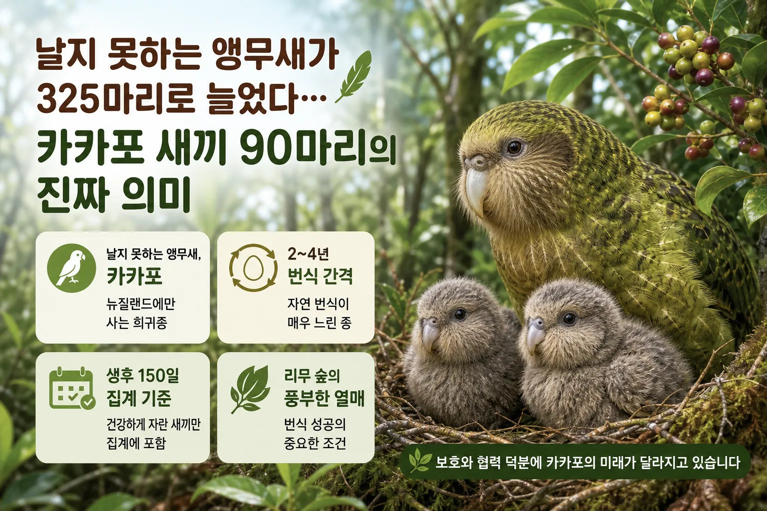 카카포 325마리 핵심 정보