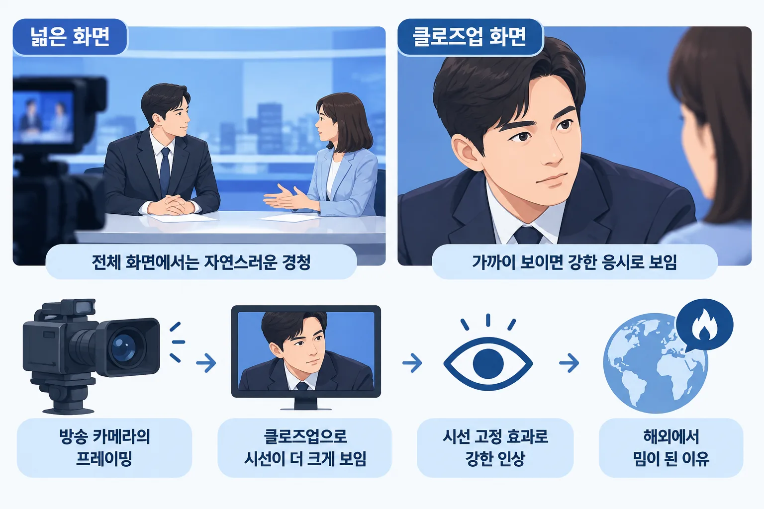 방송 중 4초간 상대를 응시한 남자 핵심 정보