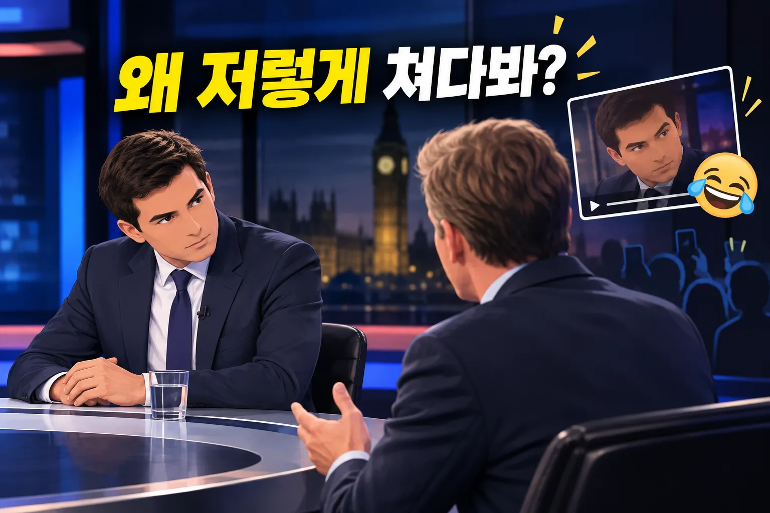 방송 중 4초간 상대를 응시한 남자 대표 이미지