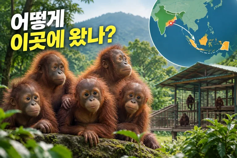 아기 오랑우탄 5마리 대표 이미지
