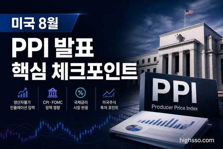 미국 8월 PPI 발표 일정과 생산자물가 시장 영향 인포그래픽
