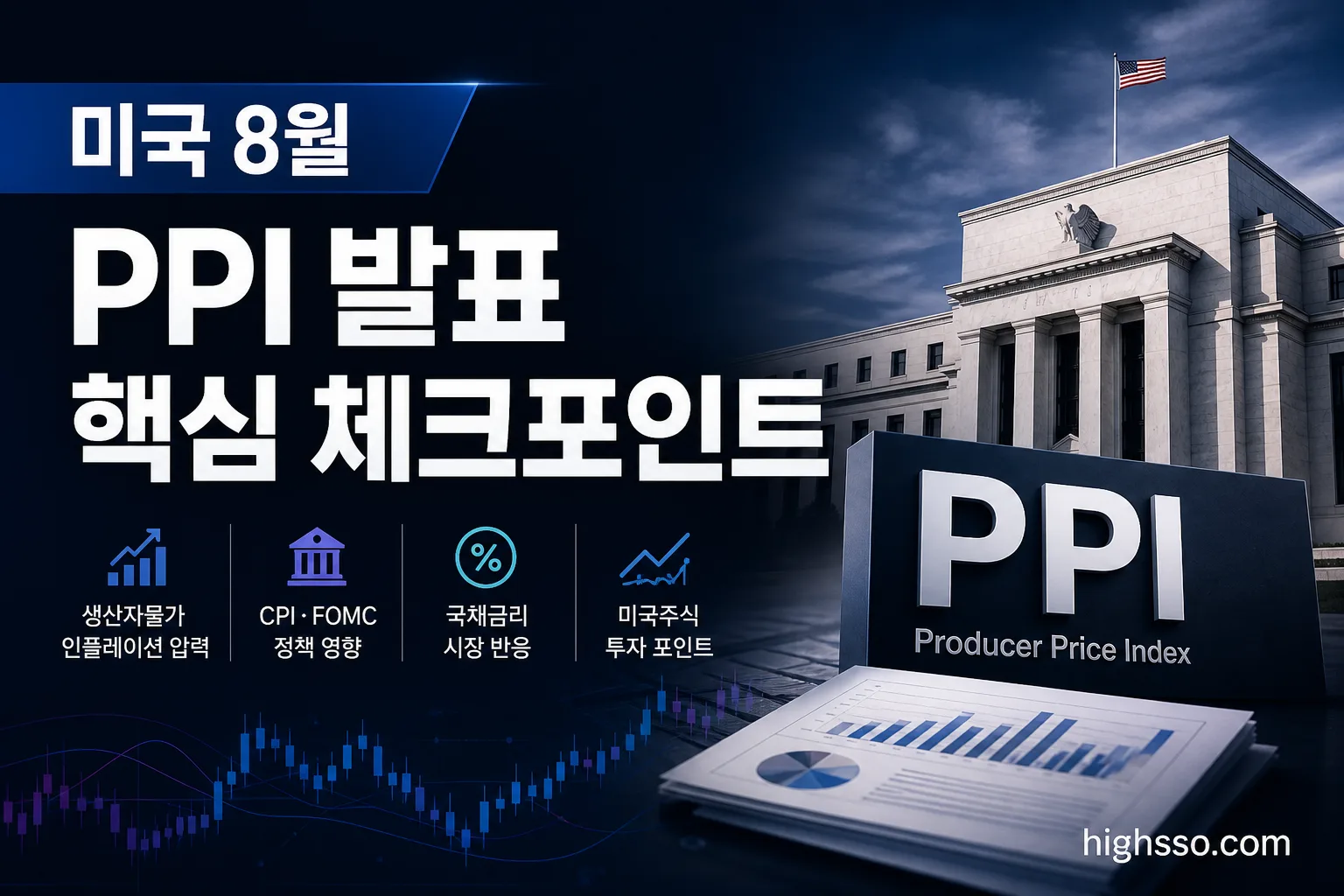 미국 8월 PPI 발표 일정과 생산자물가 시장 영향 인포그래픽