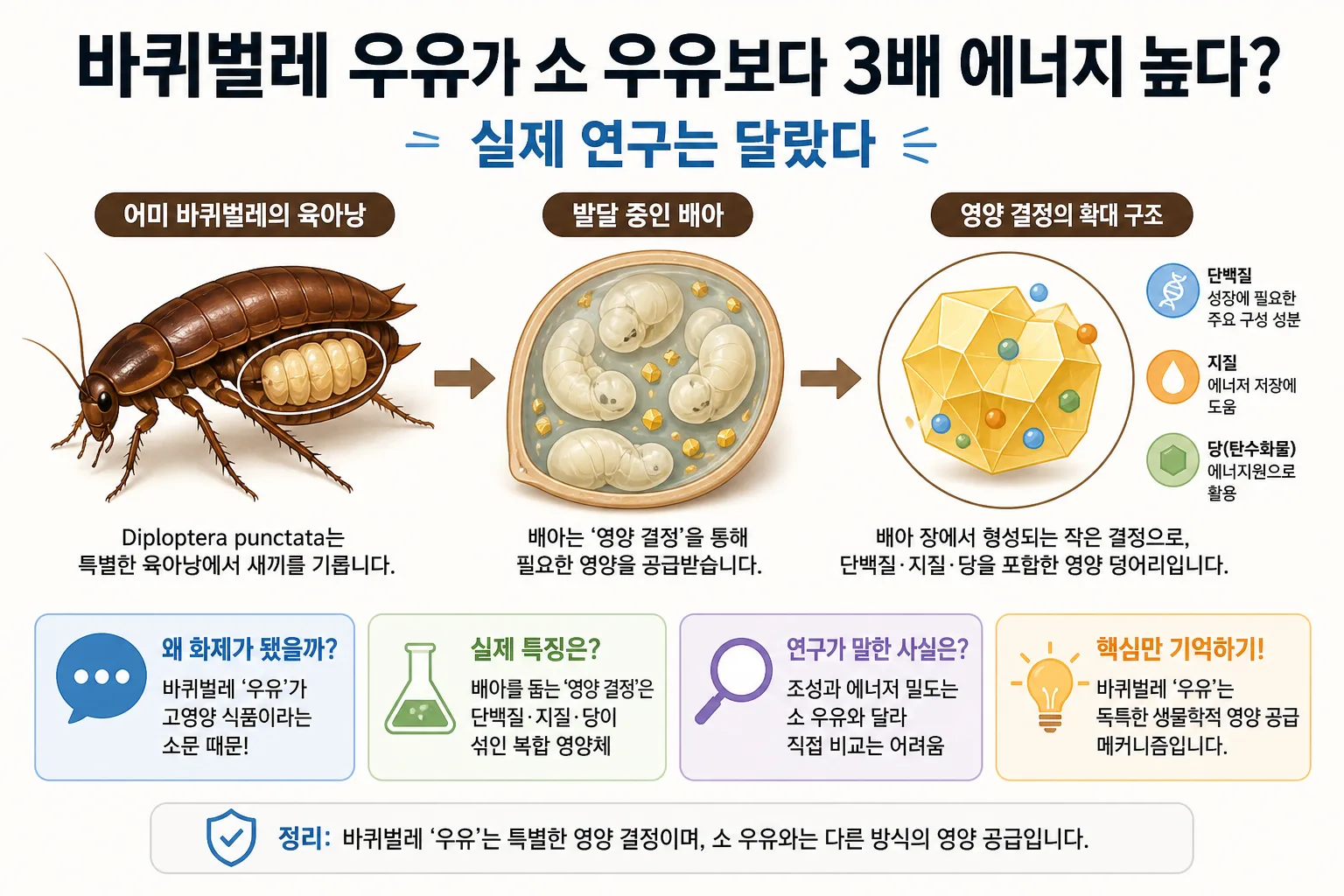 바퀴벌레 우유 핵심 정보
