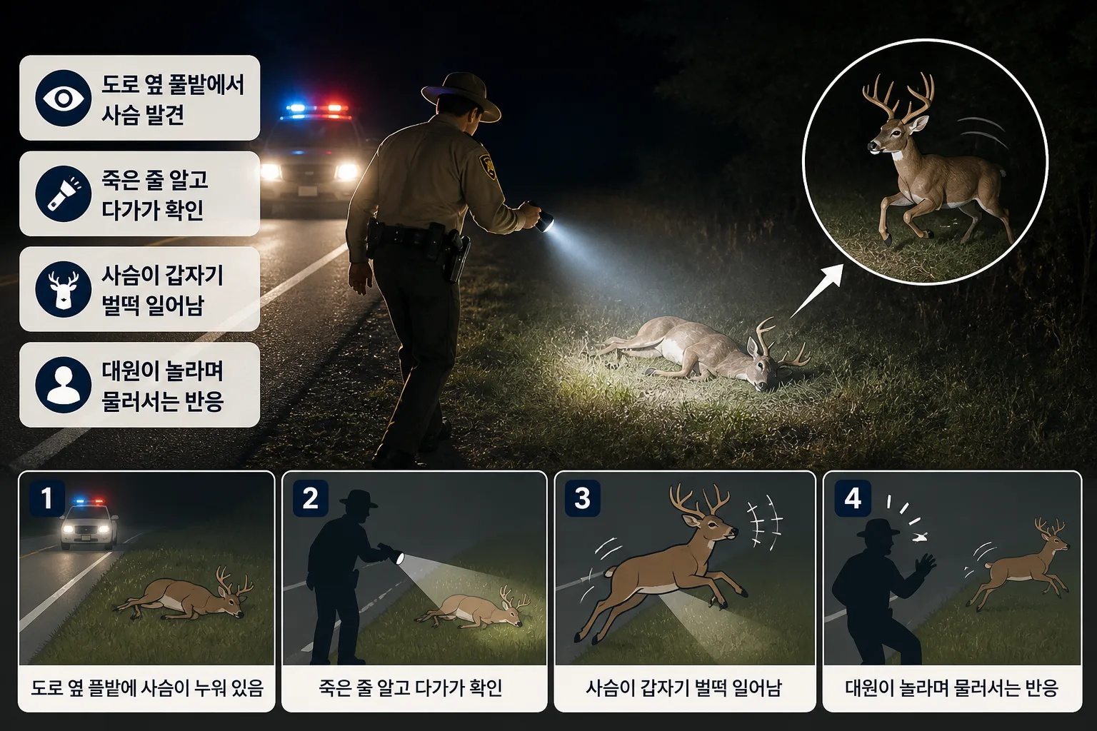 죽은 줄 알고 다가갔는데 핵심 정보