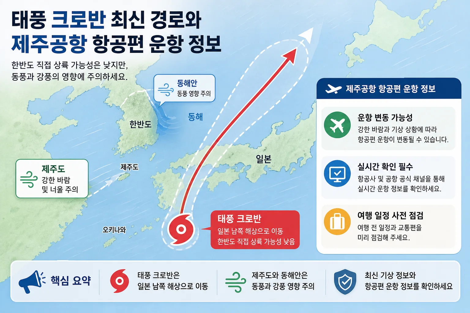 태풍 크로반 핵심 정보