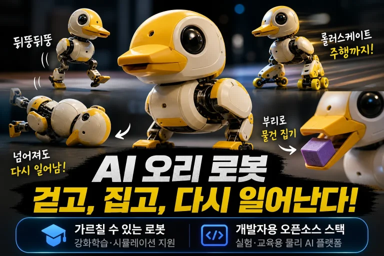 오리처럼 걷고 롤러스케이트까지 탄다…허깅페이스 오리 로봇의 정체 대표 이미지