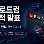 브로드컴 실적 발표와 AI 반도체 매출 전망을 보여주는 금융 뉴스 인포그래픽