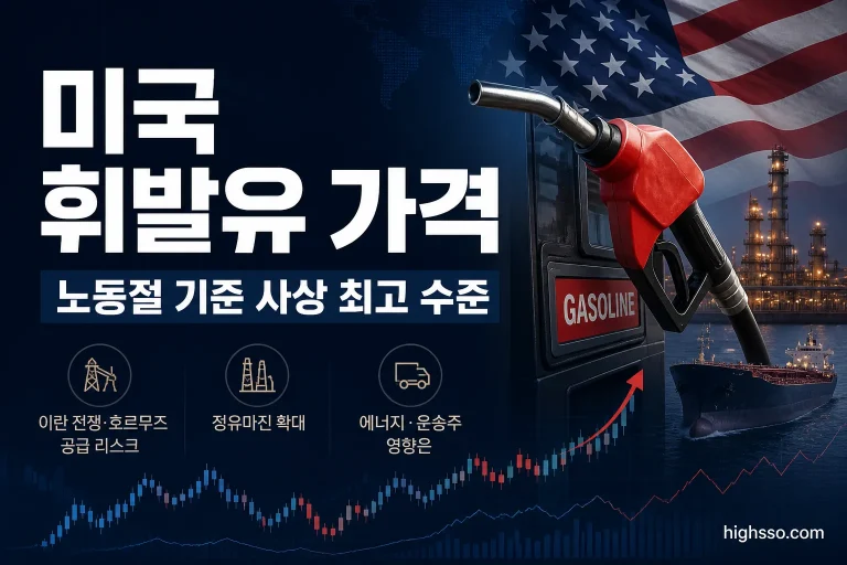 노동절 기준 갤런당 4.1505달러로 오른 미국 휘발유 가격과 호르무즈 해협 공급 차질
