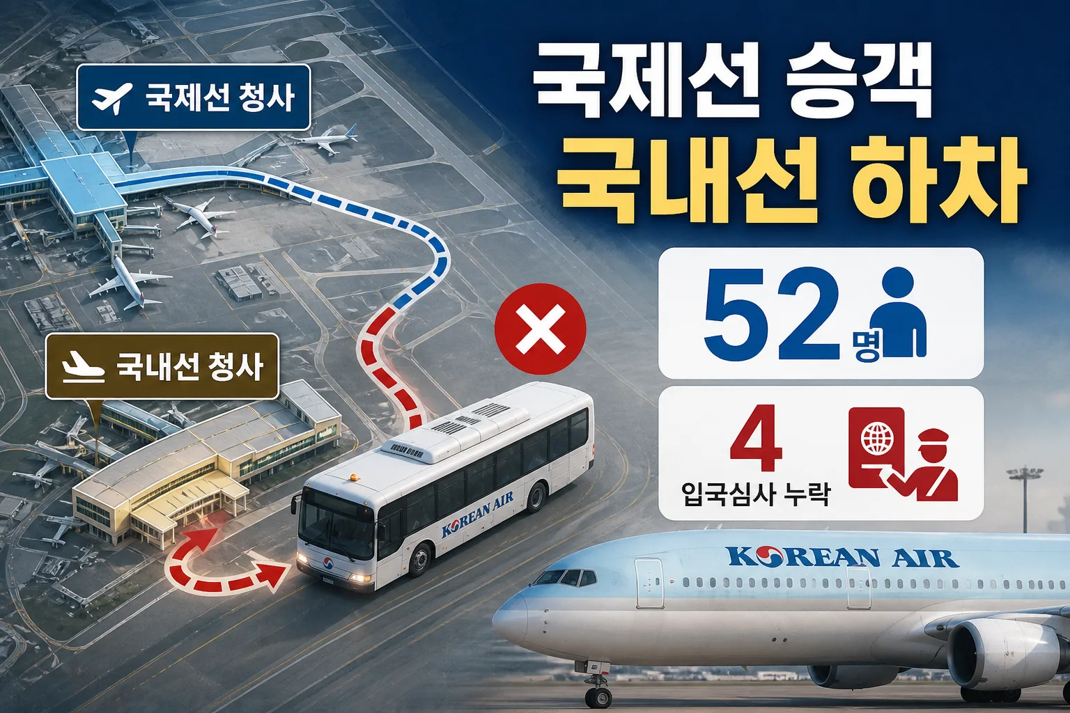 대한항공 국제선 승객 국내선 청사 대표 이미지
