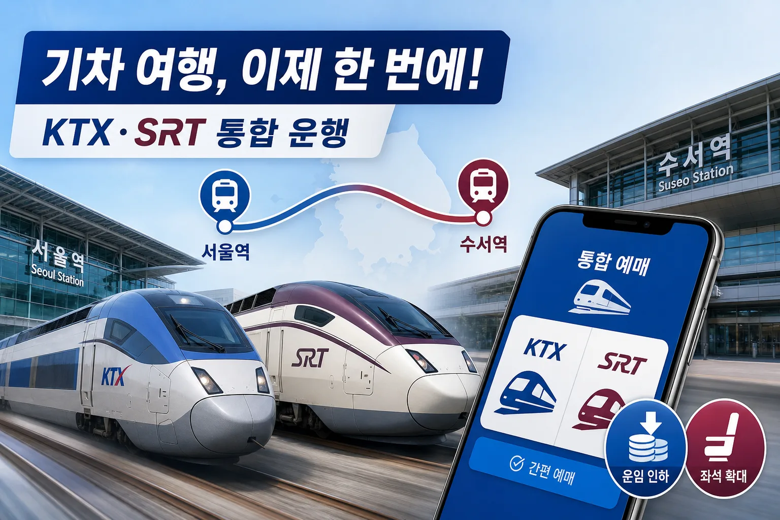 KTX·SRT 통합 운행 대표 이미지