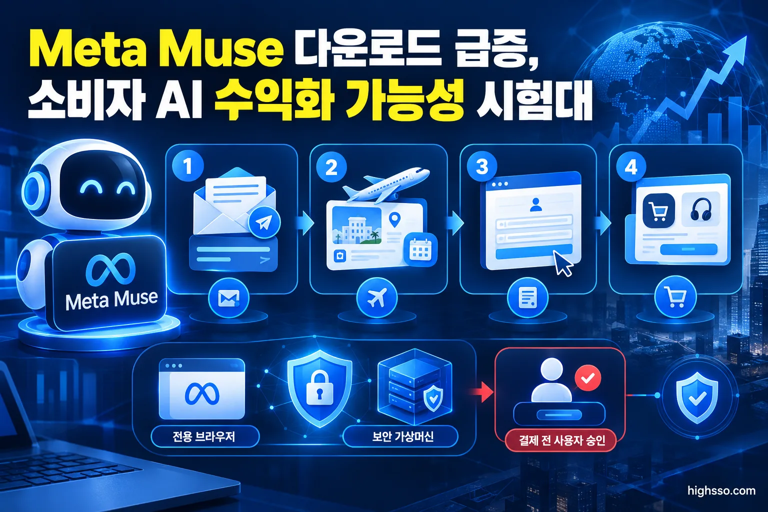 Meta Muse의 이메일 발송과 예약 등 개인 AI 에이전트 작업 흐름