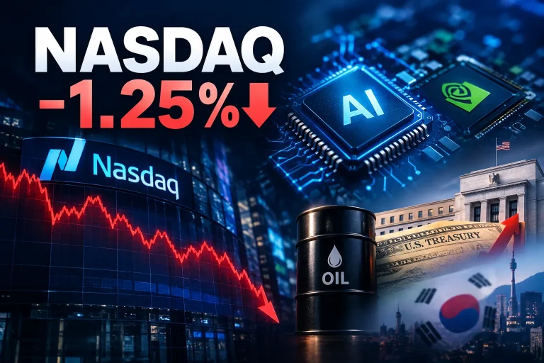 나스닥 1.25% 하락 대표 이미지