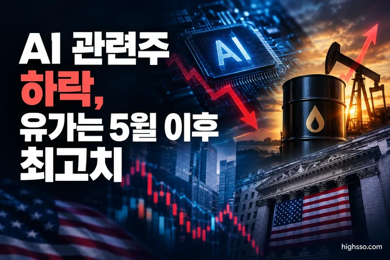AI 관련주 하락과 브렌트유 급등이 겹친 미국 증시