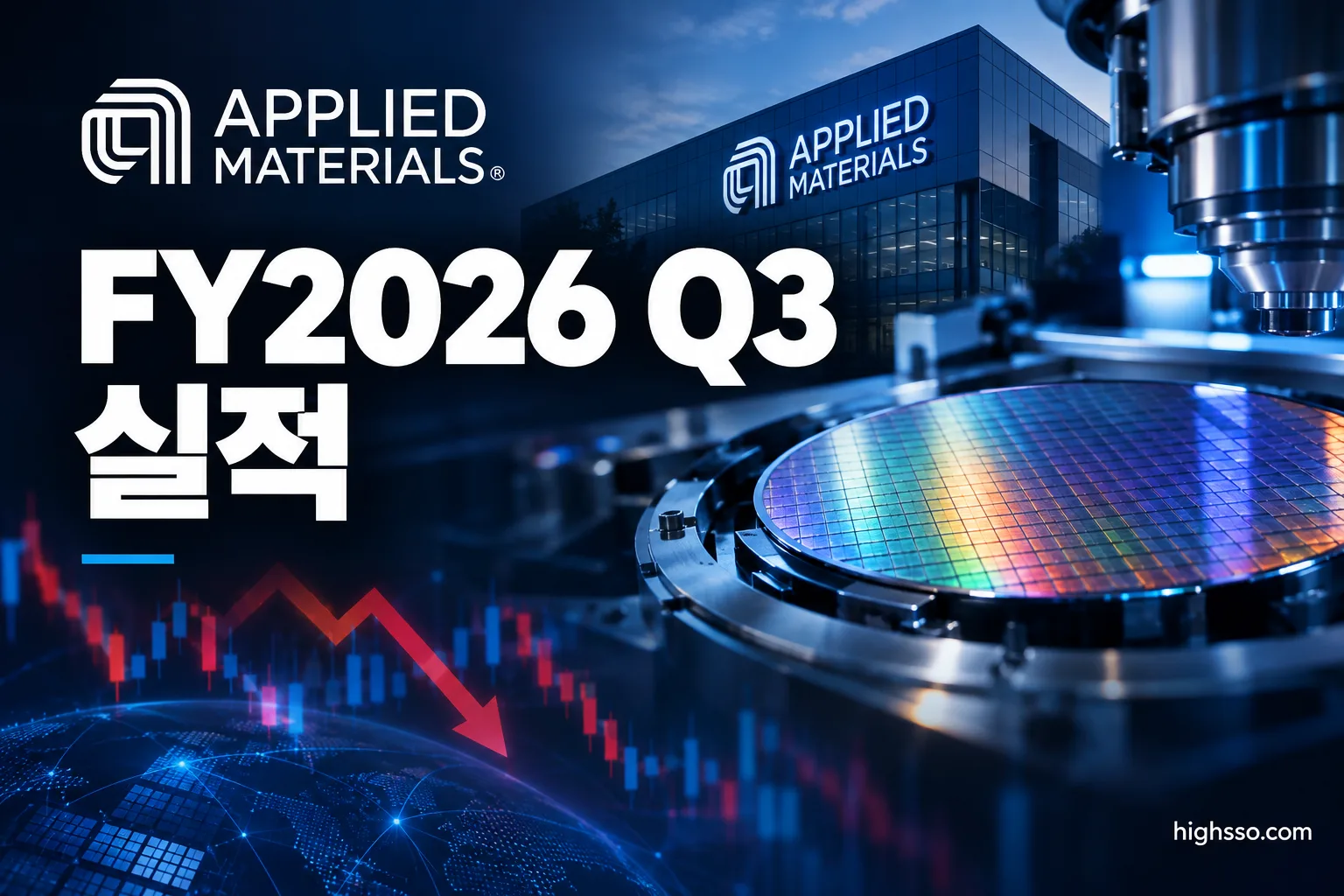 Applied Materials FY2026 Q3 실적과 매출 EPS 가이던스 및 주가 반응을 정리한 인포그래픽