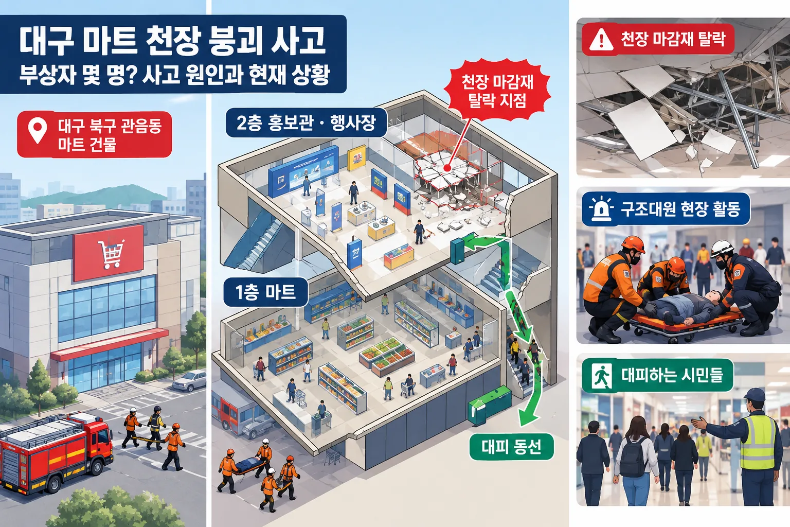 대구 마트 천장 붕괴 사고 핵심 정보