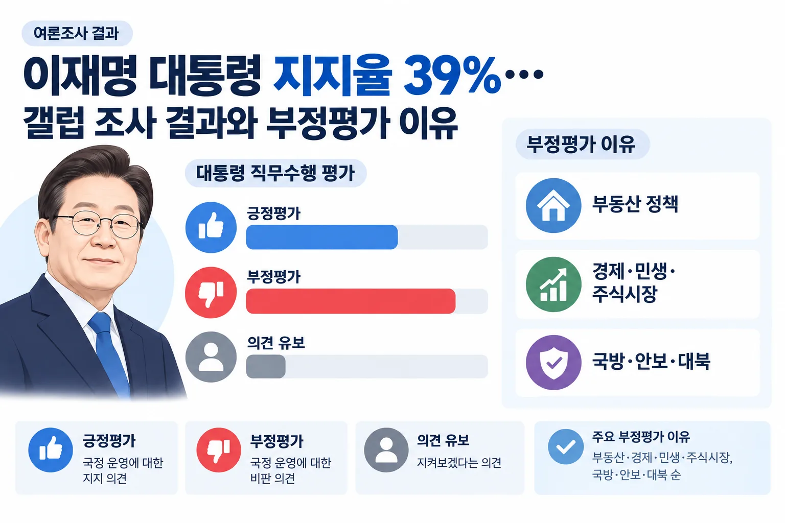 이재명 대통령 지지율 핵심 정보