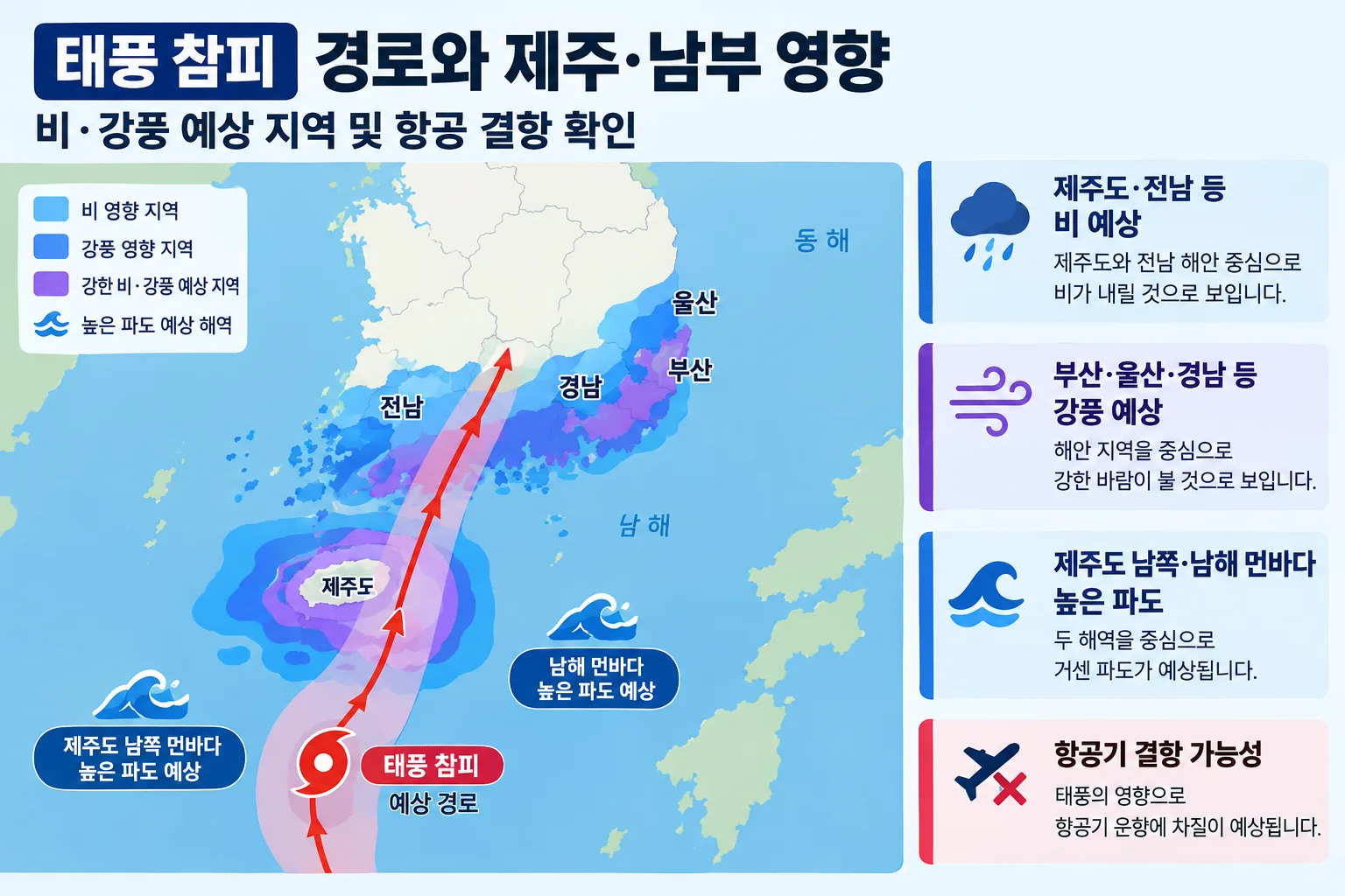 태풍 참피 경로 핵심 정보