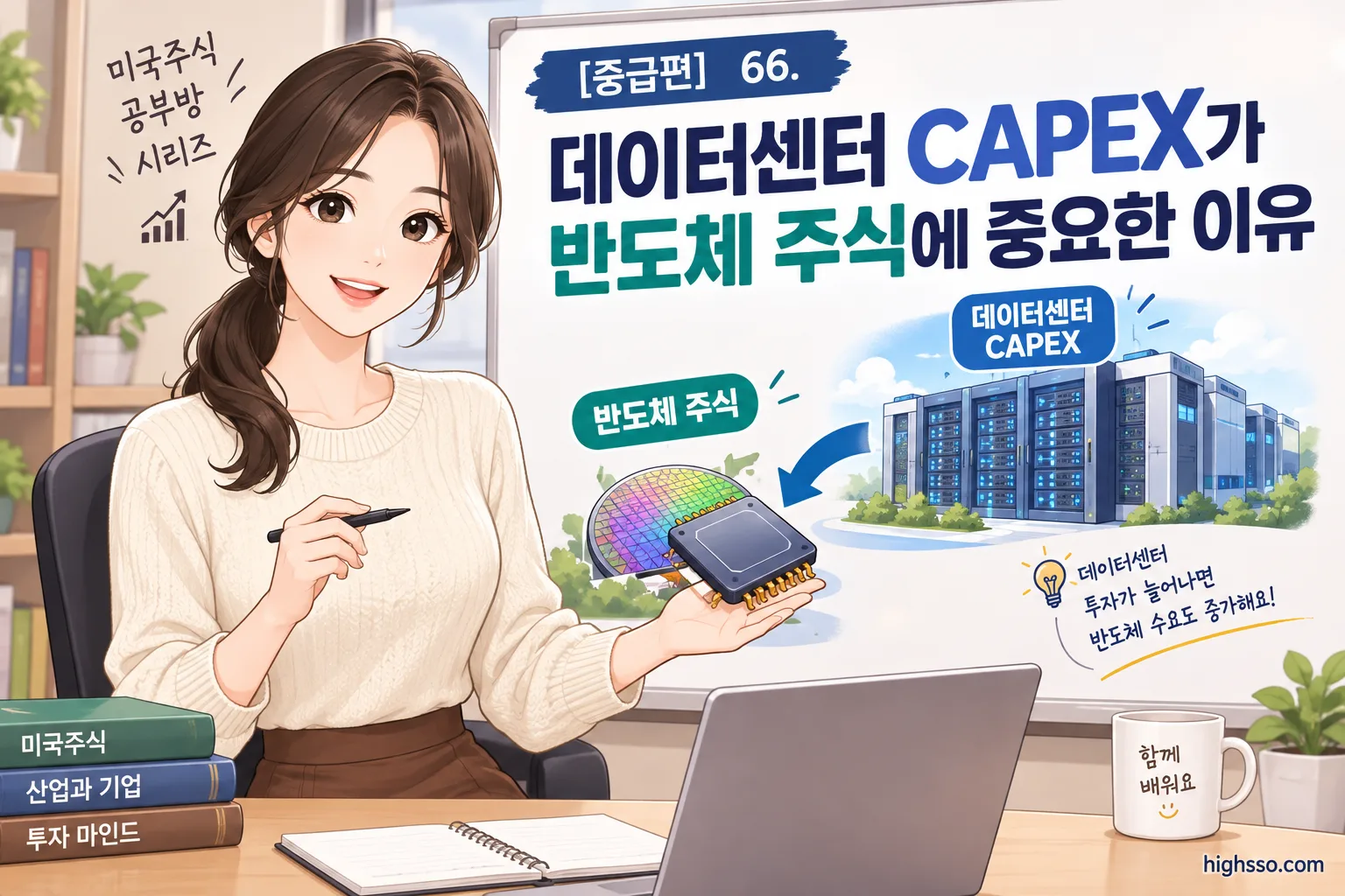 데이터센터 CAPEX와 AI 반도체 수요의 연결 구조를 보여주는 인포그래픽