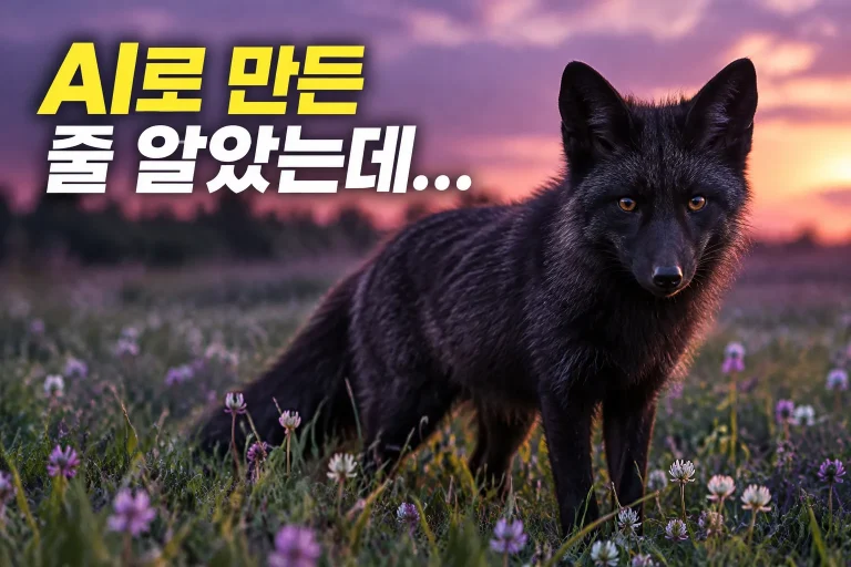 새까만 여우 사진 대표 이미지