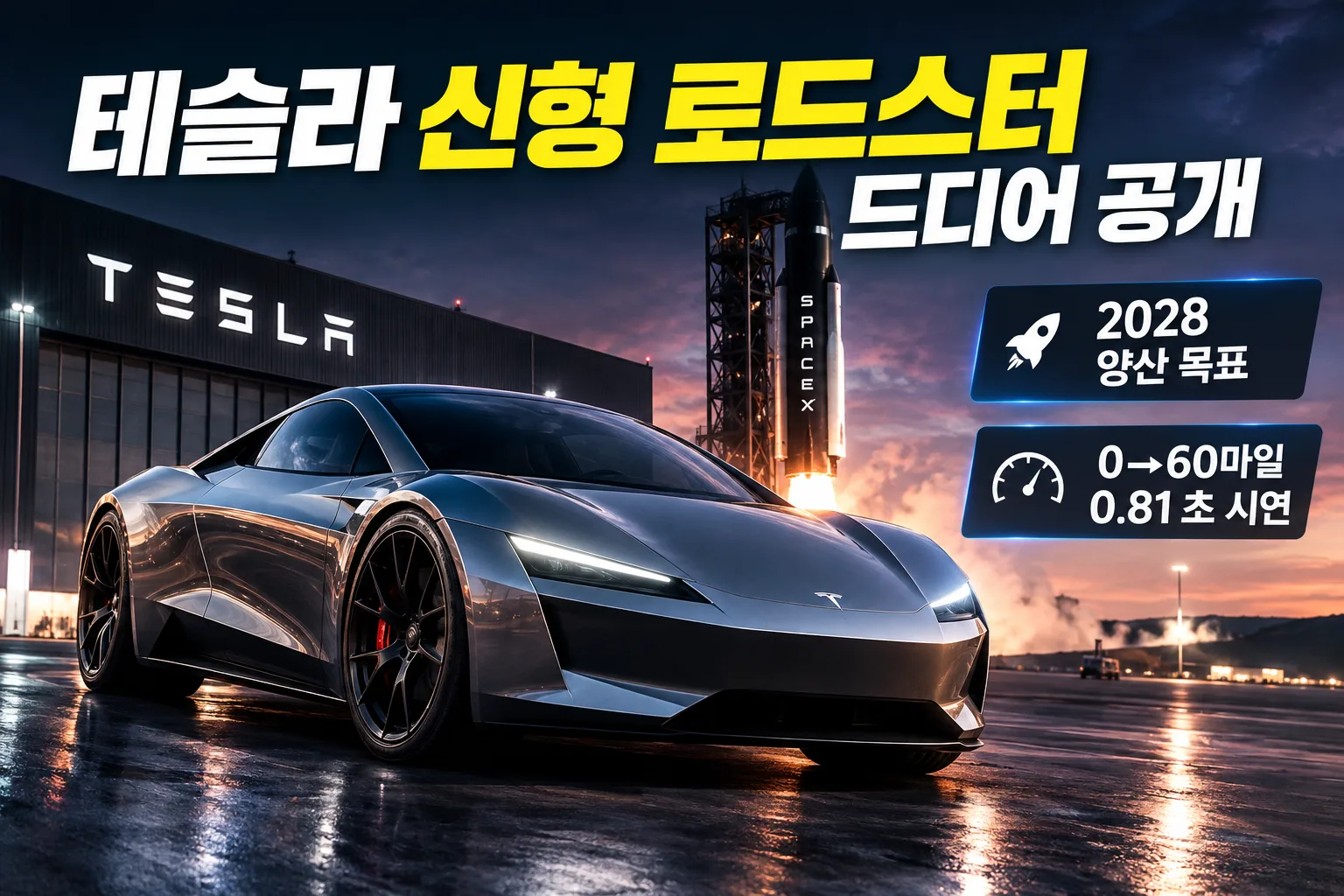 테슬라 로드스터 공개 결과 대표 이미지