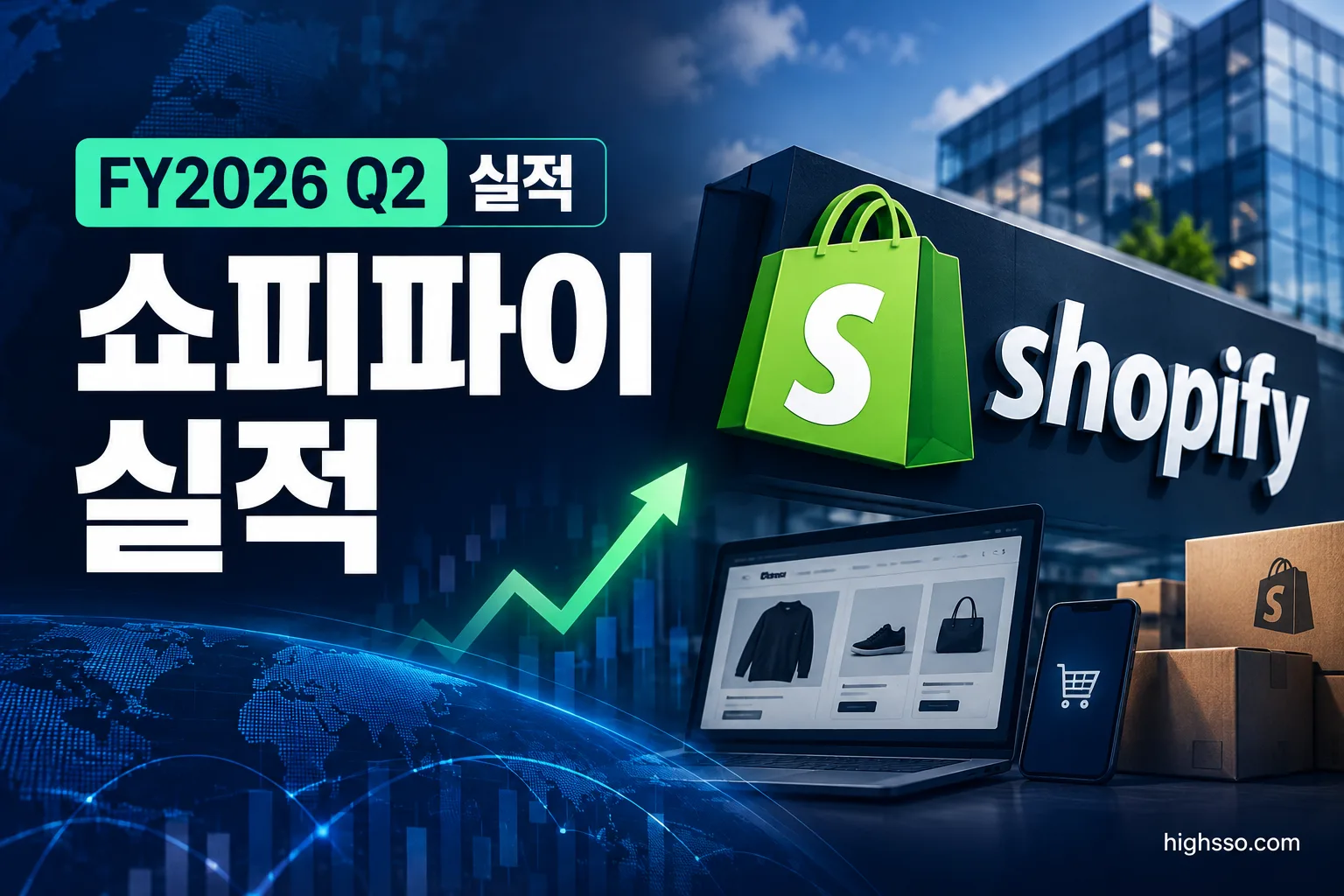 Shopify FY2026 Q2 실적 매출 EPS GMV와 주가 반응 인포그래픽