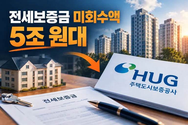 HUG 전세보증금 미회수액 5조 원대 대표 이미지