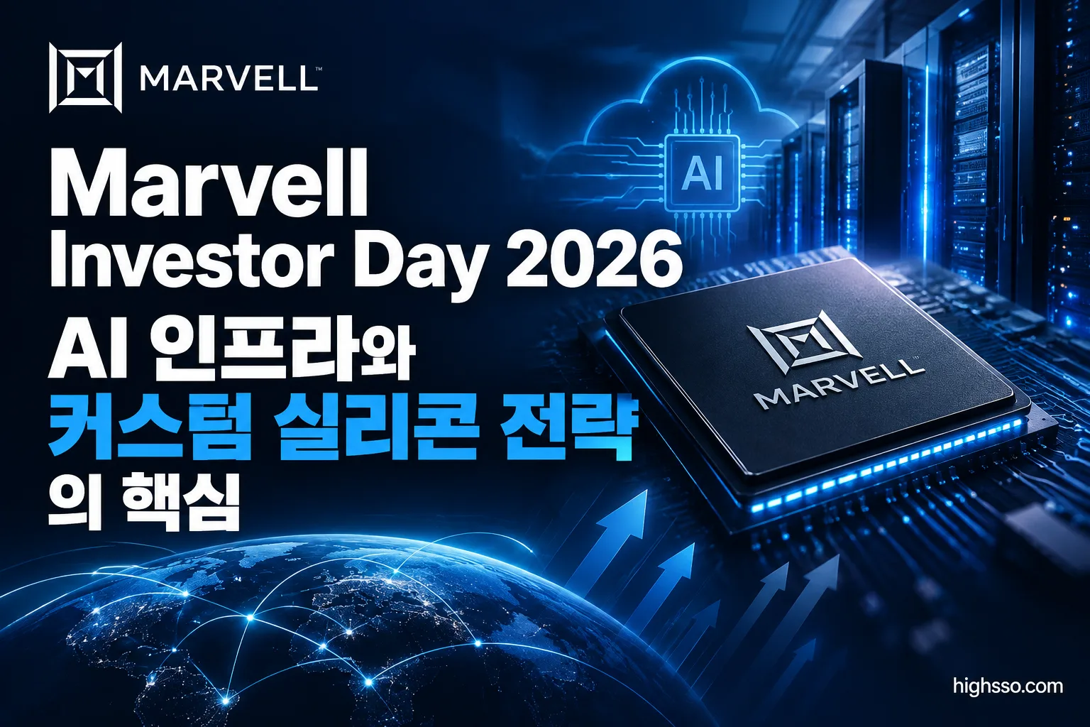 Marvell Investor Day 2026과 AI 데이터센터 커스텀 실리콘 전략을 보여주는 이미지