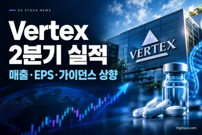 Vertex Pharmaceuticals Incorporated FY2026 Q2 실적 매출과 가이던스 인포그래픽